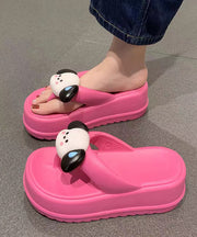 Cute Cartoon Platform Rose Peep Toe Thong Sandals