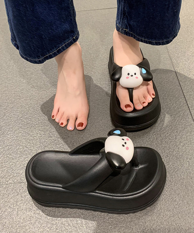 Cute Cartoon Platform Rose Peep Toe Thong Sandals