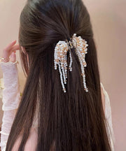 Cute Colorblock Metal Pearl Beading Tassel Hairpin