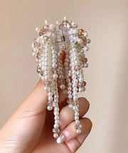 Cute Colorblock Metal Pearl Beading Tassel Hairpin