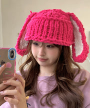 Cute Handmade Rose Warm Knit Bonnie Hat