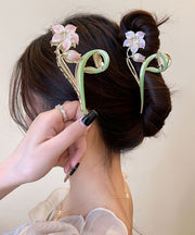 Cute Pink Alloy Pearl Floral Hairpin