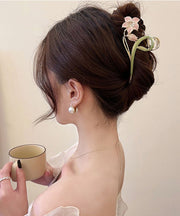 Cute Pink Alloy Pearl Floral Hairpin