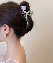 Cute Pink Alloy Pearl Floral Hairpin