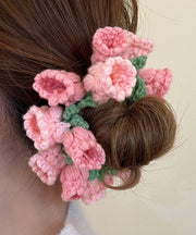 Cute Pink Knitted Cotton Thread Lily Of The Valley Hair Band