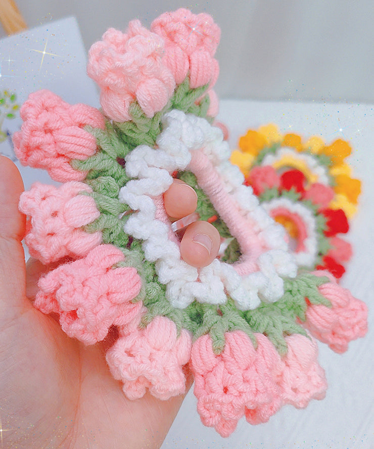 Cute Pink Knitted Cotton Thread Lily Of The Valley Hair Band