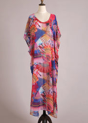 Cute Print Side Open Chiffon Long Beach Dresses Summer