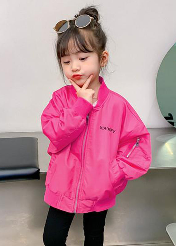 Cute Rose O-Neck Graphic Patchwork Girls Coats Fall