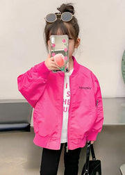 Cute Rose O-Neck Graphic Patchwork Girls Coats Fall