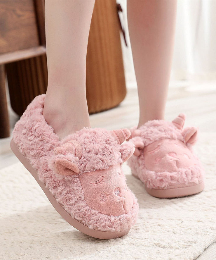 Cute Sheep Warm Fleece Shoes Cotton Fabric Comfortable