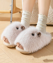 Cute Stylish Comfy Fuzzy Fur Slippers Shoes Brown