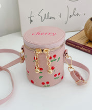 Cute Versatile Rubber Red Cherry Print Faux Leather Crossbody Bag