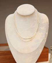 Cute White Alloy Pearl Beadi Gratuated Bead Necklace