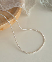 Cute White Alloy Pearl Beadi Gratuated Bead Necklace