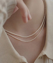 Cute White Alloy Pearl Beadi Gratuated Bead Necklace