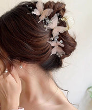 Cute White Plastics Material Tulle Zircon Butterfly Hairpin