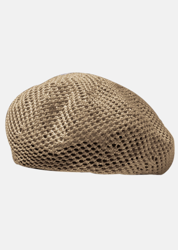 DIY Beige Hollow Out Cotton Blended Beret Hat