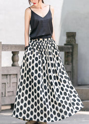 DIY Black Dotted Long Maxi Skirt