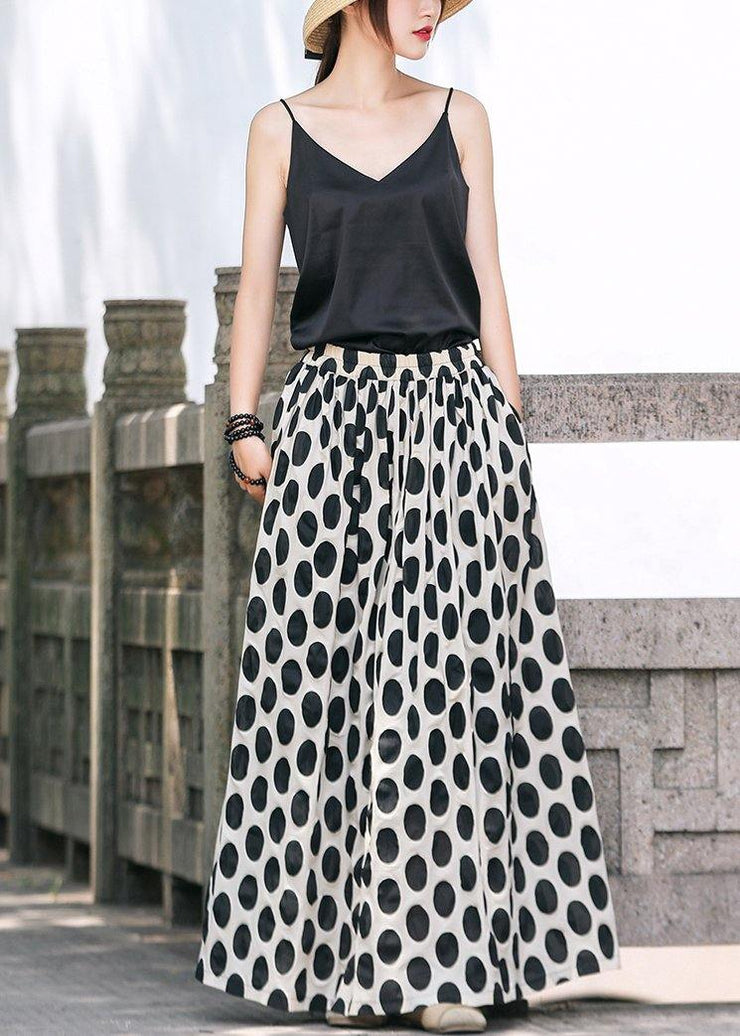 DIY Black Dotted Long Maxi Skirt