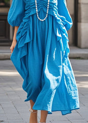 DIY Blue Oversized Wrinkled Cotton Dress Bracelet Sleeve