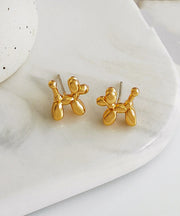 DIY Gold Plated Little Dog Stud Earrings