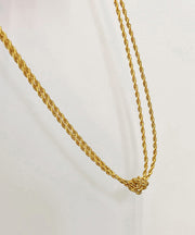 DIY Gold Stainless Steel Double Layer Fried Dough Twists Necklace