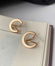 DIY Gold Superimposed Ring Women's Cold Style Earrings