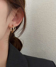 DIY Gold Superimposed Ring Women's Cold Style Earrings