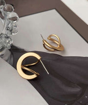 DIY Gold Superimposed Ring Women's Cold Style Earrings