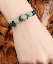 DIY Green Alloy Pearl Charm Bracelet