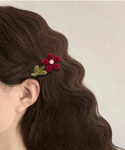 DIY Mulberry Flocking Pearl Floral Hairpin