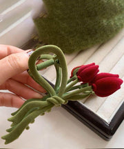 DIY Mulberry Velvet Pearl Tulip Hairpin