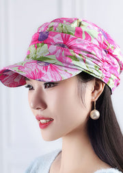 DIY Pink Print Patchwork Wrinkled Baseball Cap Hat