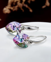 DIY Purple Love Crystal Drop Earrings
