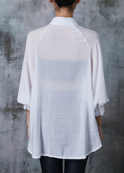 DIY White Oversized Cotton UPF 50+ Shirt Summer