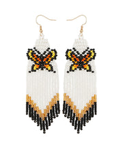 DIY Yellow Rice Ball Knit Fabric Butterfly Tassel Drop Earrings