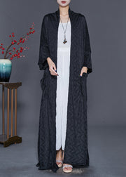 Diy Black Oversized Black Side Open Spandex Long Cardigan Fall