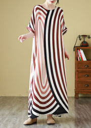 Diy Colorblock Oversized Striped Cotton Robe Dresses Summer