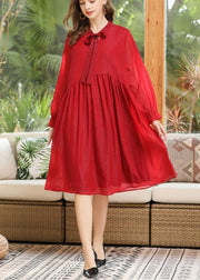 Diy Red Bow Chiffon Ruffled Summer Maxi Dresses