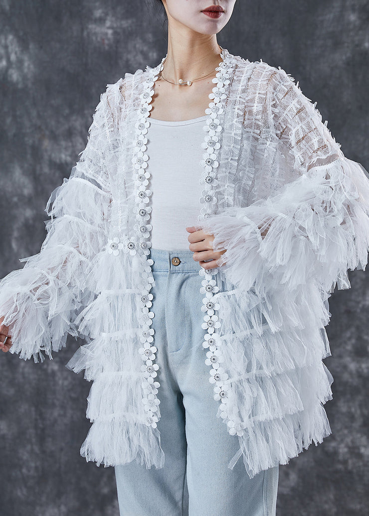 Diy White Layered Patchwork Lace Cardigan Spring