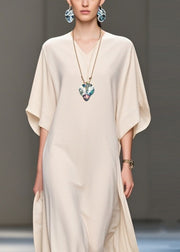 Elegant Apricot Oversized Draping Chiffon Vacation Dresses Summer