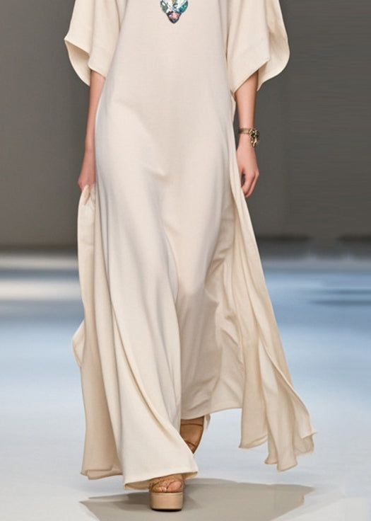 Elegant Apricot Oversized Draping Chiffon Vacation Dresses Summer