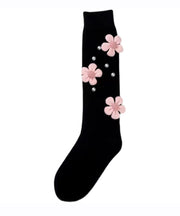 Elegant Black Pearl Floral Excecutive Socks