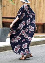 Elegant Floral Summer Dresses Long Cotton Caftans Plus Size