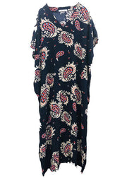 Elegant Floral Summer Dresses Long Cotton Caftans Plus Size