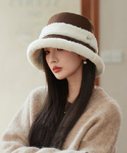 Elegant Black Versatile Warm Fleece Bucket Hat