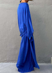 Elegant Blue Tie Waist Solid Maxi Holiday Cardigans Summer