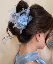 Elegant Champagne Metal Tulle Rose Hairpin