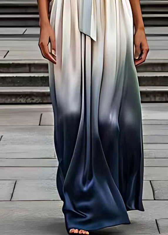 Elegant Champagne Slash Neck Tie Waist Silk Maxi Dresses Half Sleeve