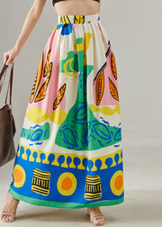 Elegant Exra Large Hem Print Original Design Skirt Summer